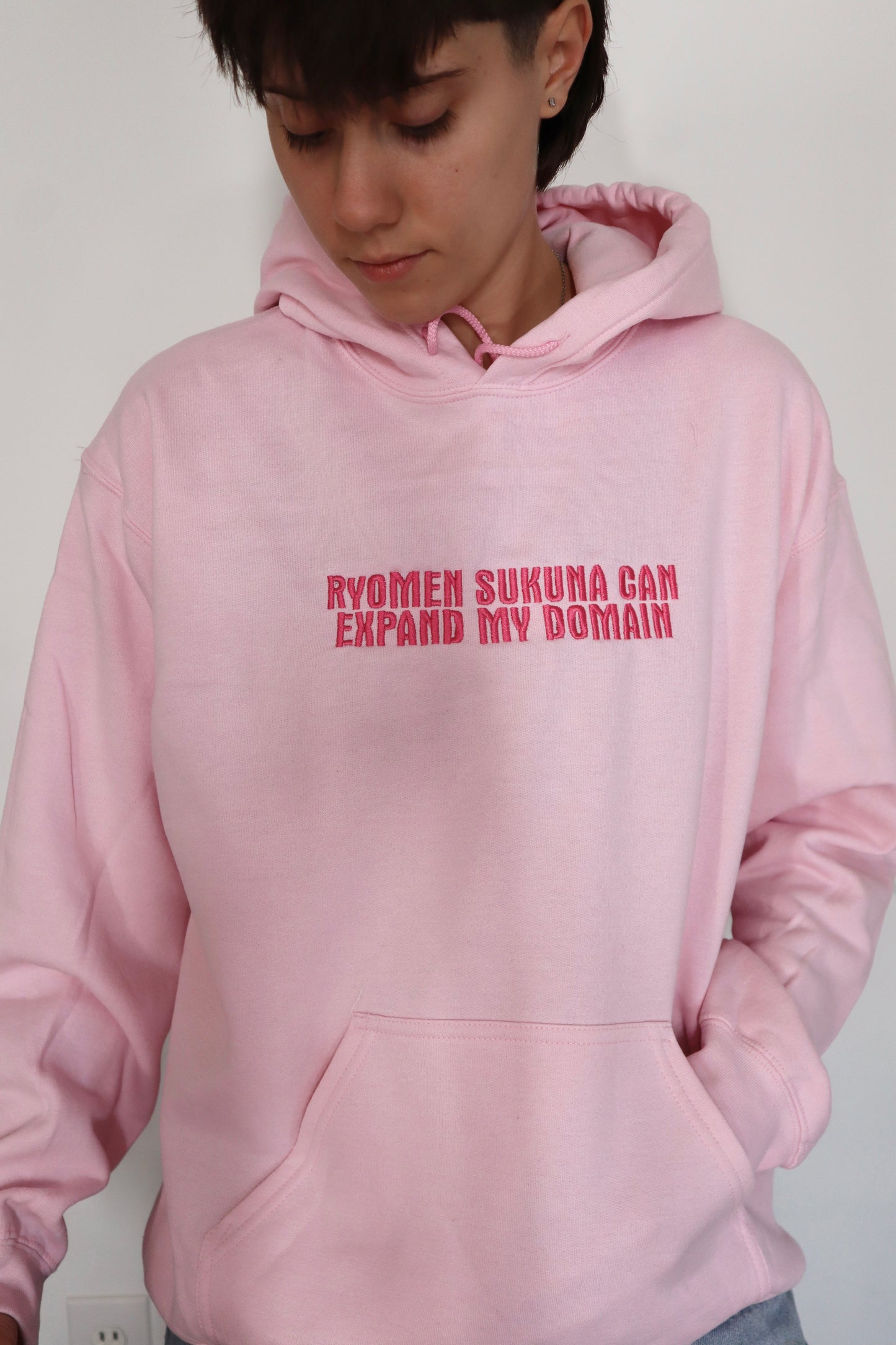 Embroidered 'Ryomen Sukuna can expand my domain' Hoodie or Crew Neck, Long Sleeve, Classic fit, Unisex, Adult