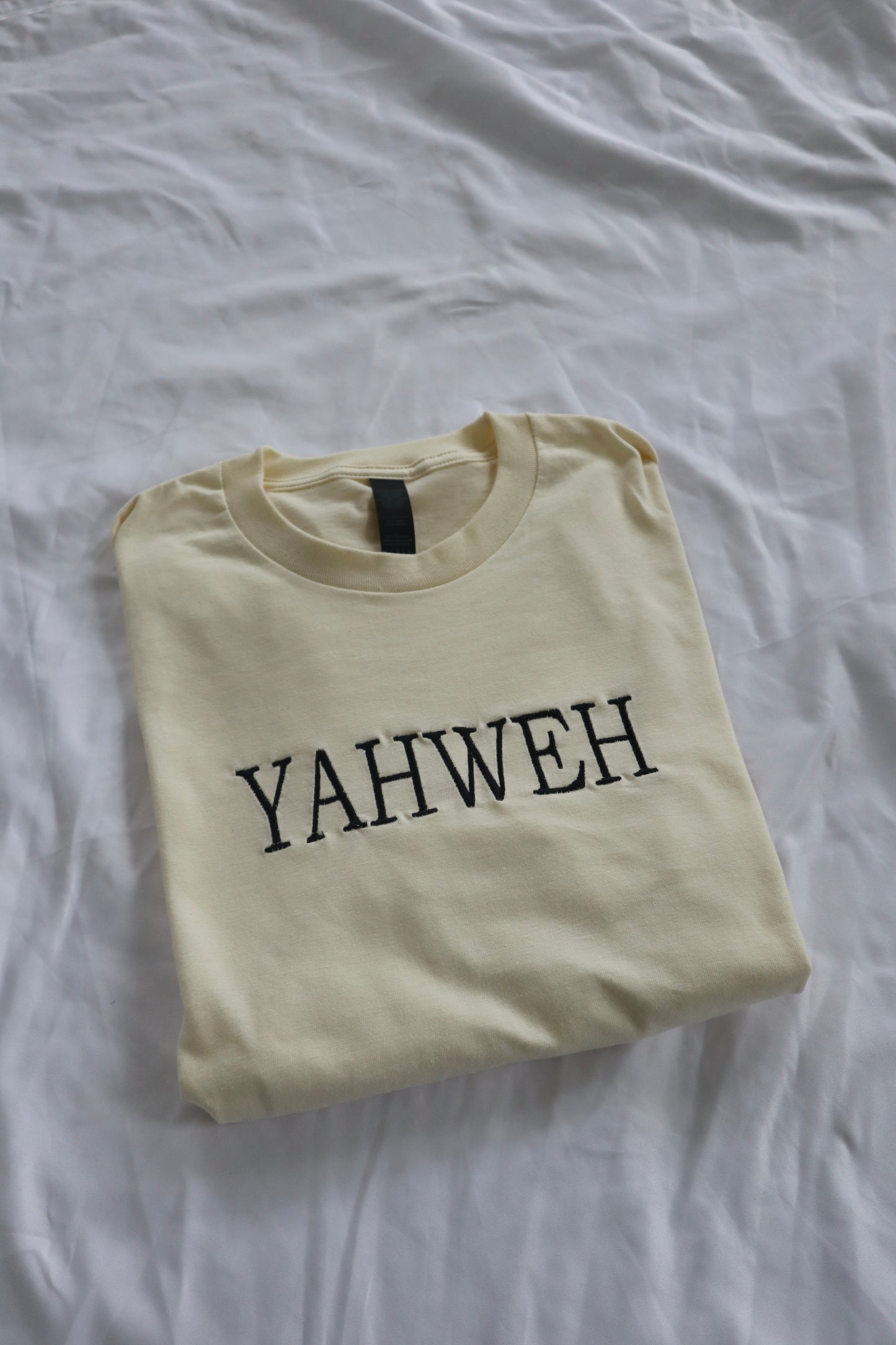 Embroidered 'Yahweh' T-Shirt, Short Sleeve, Modern Classic fit, Unisex, Adult