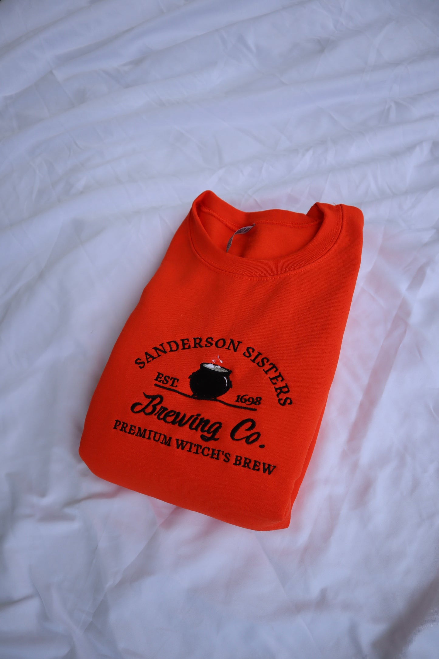 Embroidered "Sanderson Sisters Brewing Co" Hoodie or Crew Neck Long Sleeve, Classic fit, Unisex, Adult