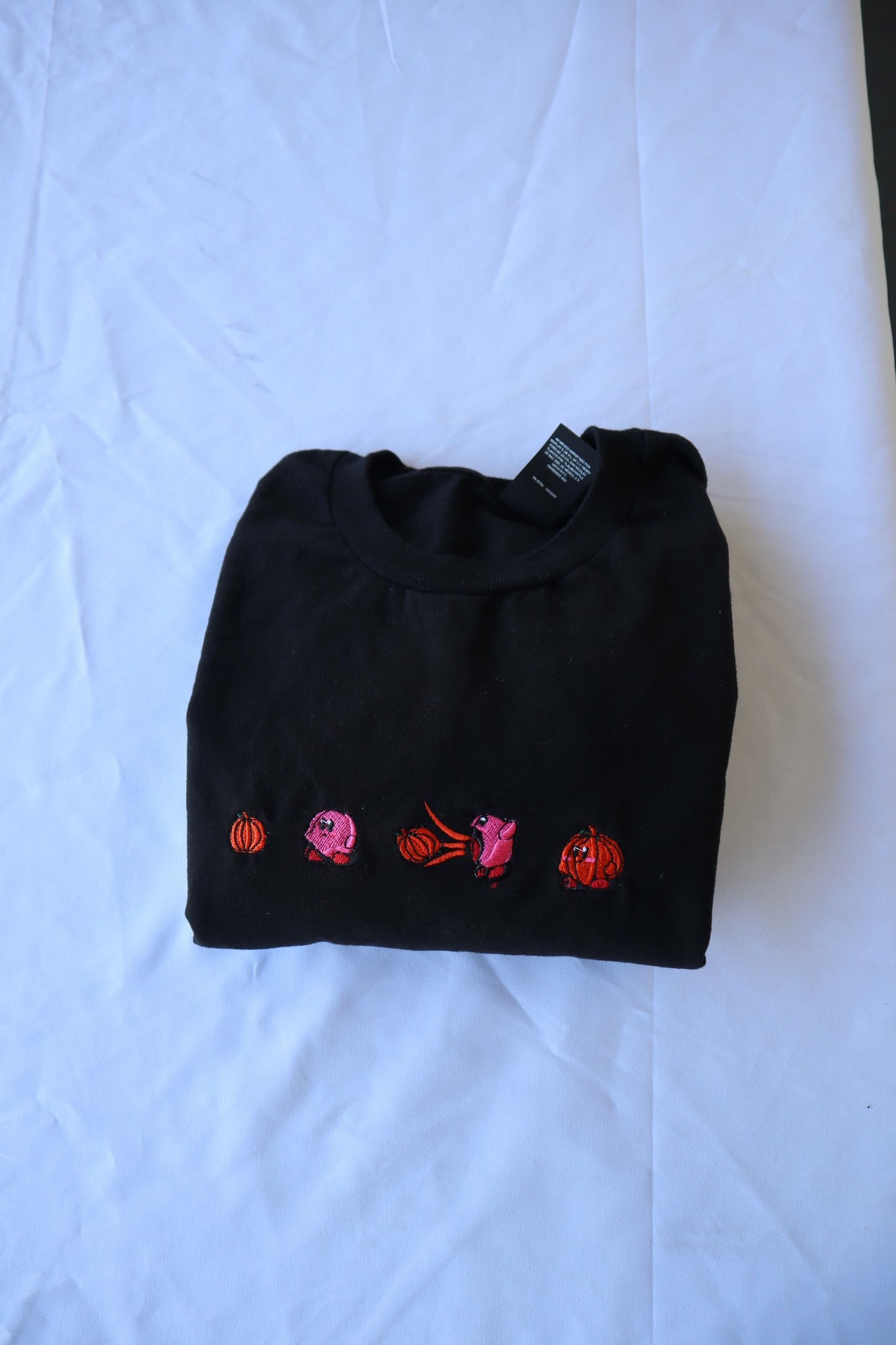 Embroidered 'Pumpkin' Hoodie or Crew Neck, Long Sleeve, Classic fit, Unisex, Adult