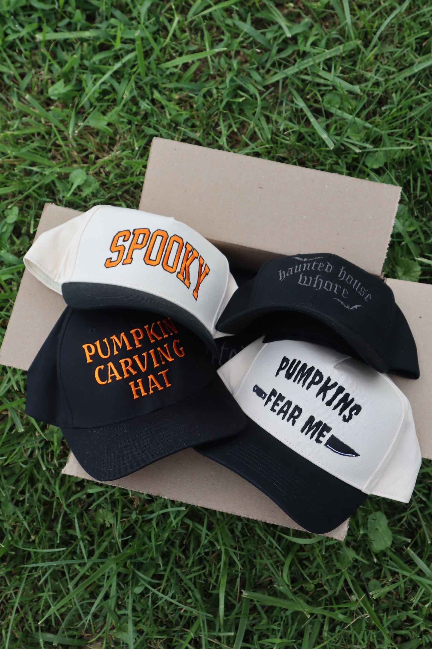 Embroidered Haunted House Whor Hats, Unisex, Adult