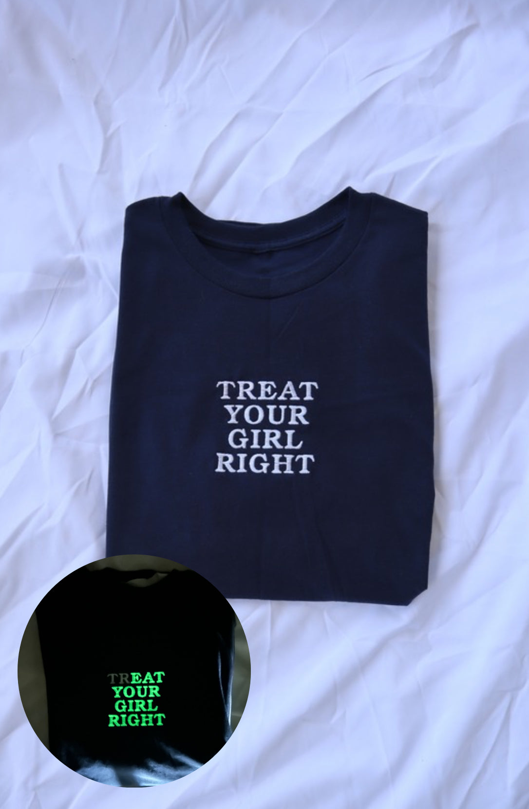 Embroidered Treat Your Girl Right' T-Shirt, Short Sleeve, Classic fit, Unisex, Adult