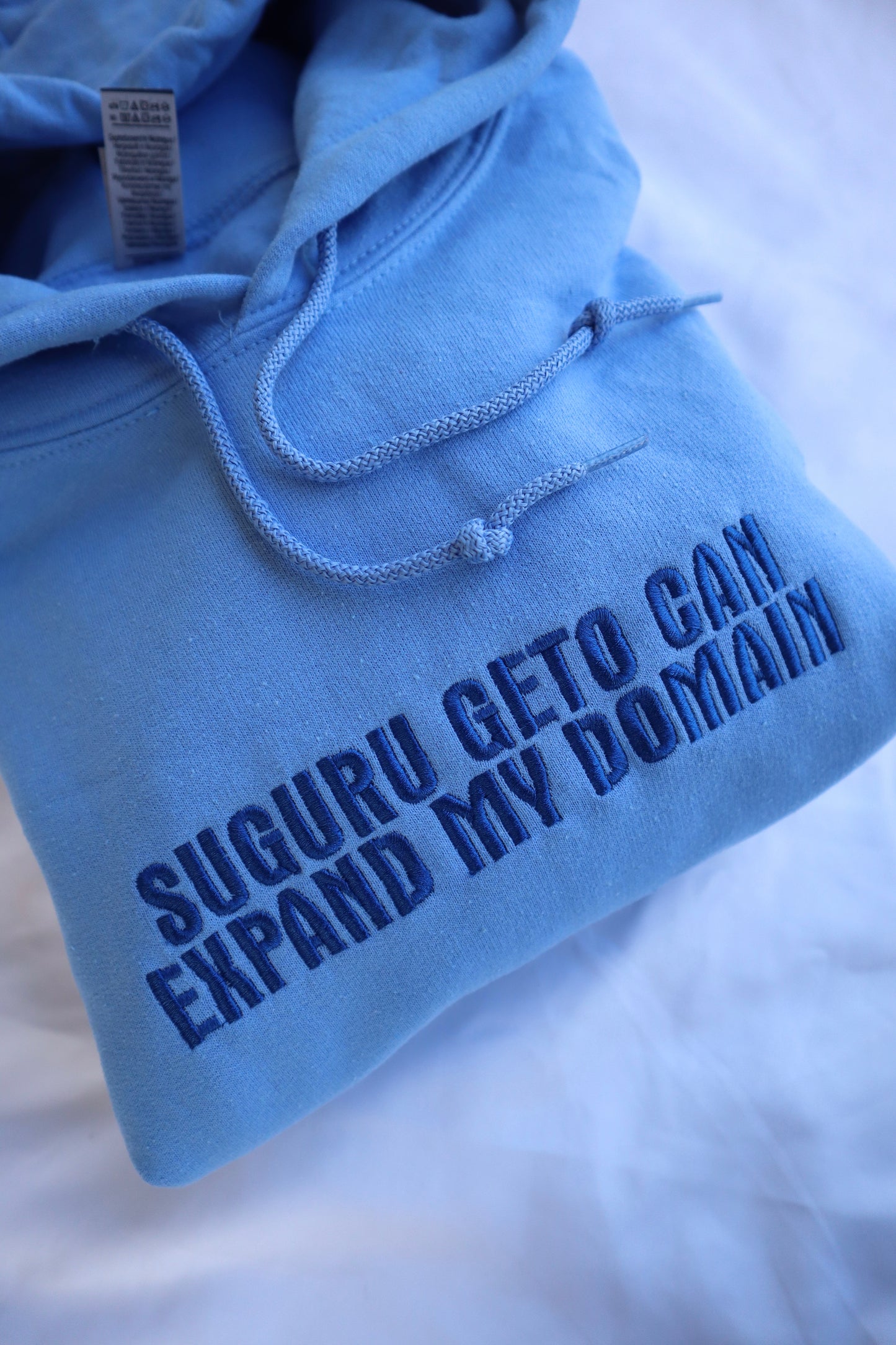 Embroidered 'Suguru Geto can expand my domain' Hoodie or Crew Neck, Long Sleeve, Classic fit, Unisex, Adult
