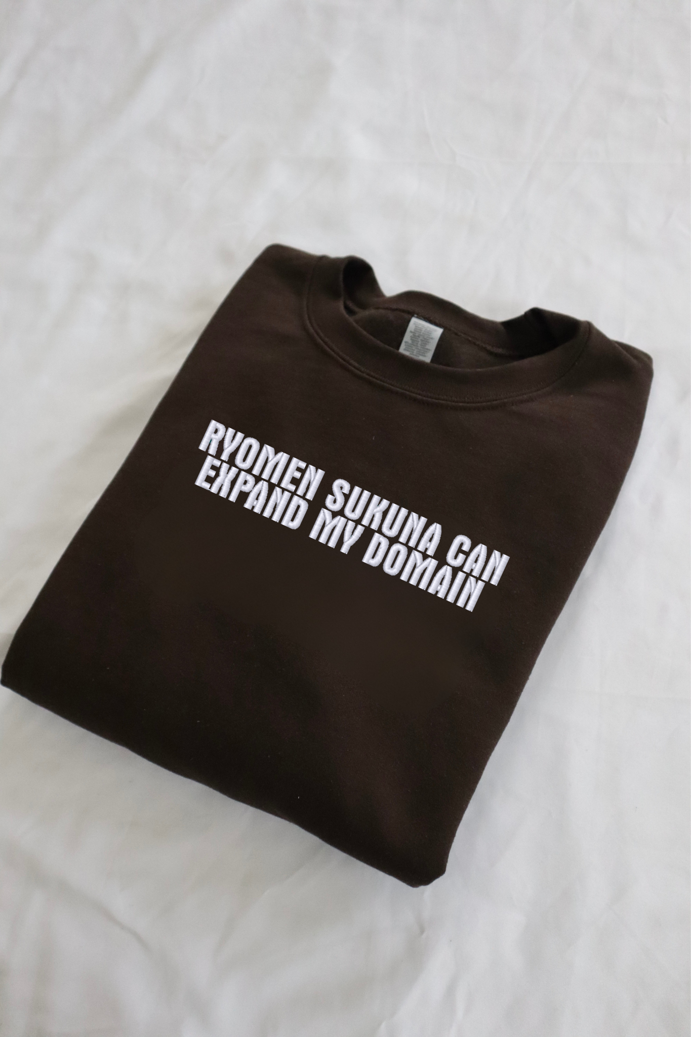 Embroidered 'Ryomen Sukuna can expand my domain' Hoodie or Crew Neck, Long Sleeve, Classic fit, Unisex, Adult