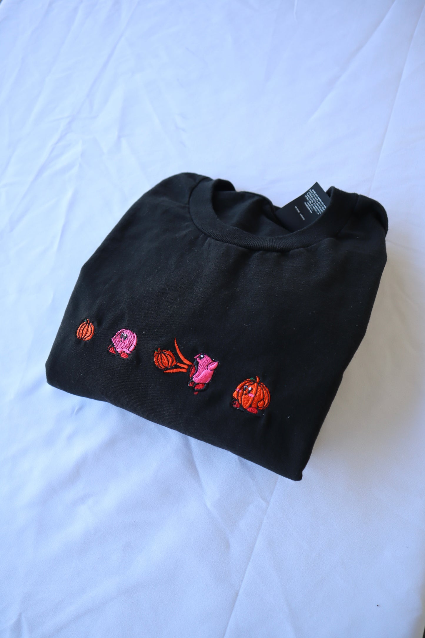 Embroidered 'Pumpkin' Hoodie or Crew Neck, Long Sleeve, Classic fit, Unisex, Adult