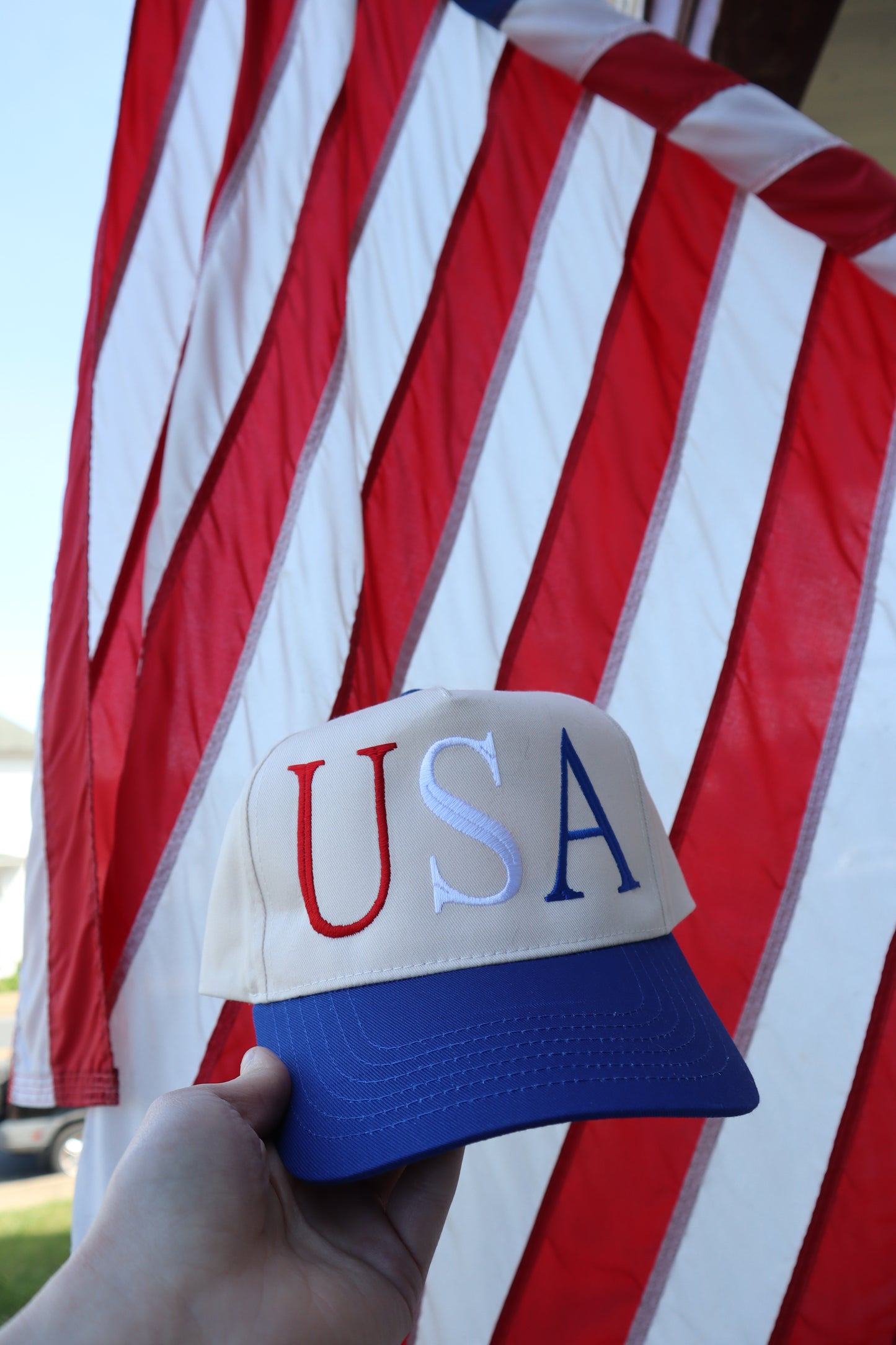 Embroidered USA Hat, Unisex, Adult