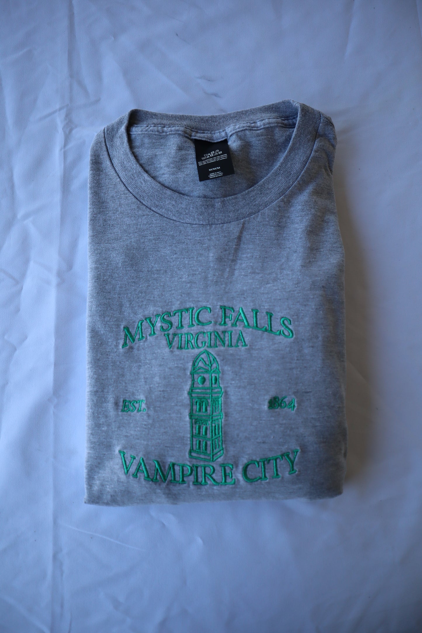 Embroidered 'Vampire City' Hoodie or Crew Neck, Long Sleeve, Classic fit, Unisex, Adult