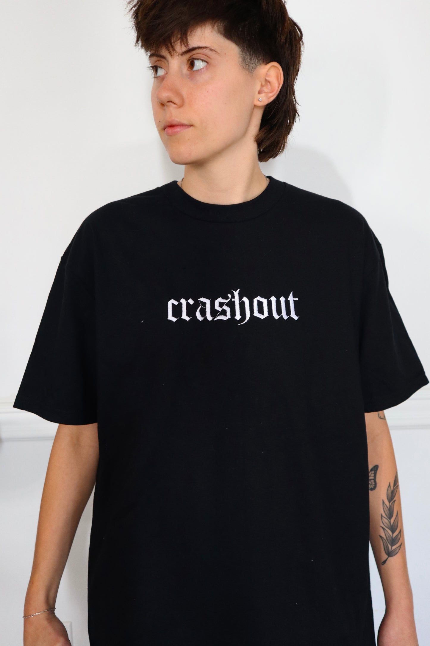 Embroidered 'Crashout' T-Shirt, Short Sleeve, Modern Classic fit, Unisex, Adult