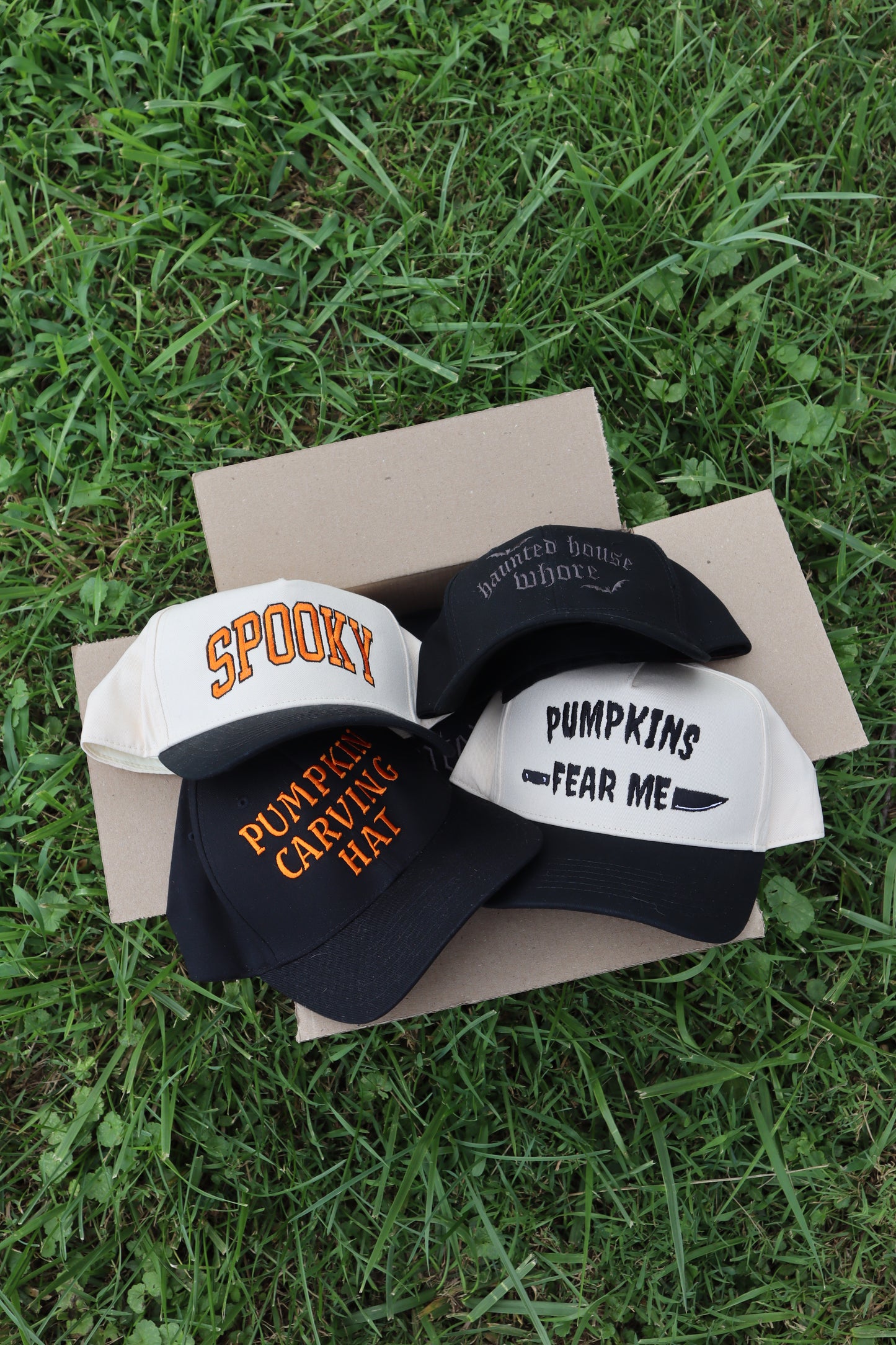 Embroidered Pumpkins Fear Me Unisex, Halloween, 5-Panel, One Size Fits Most, Snapback Cap