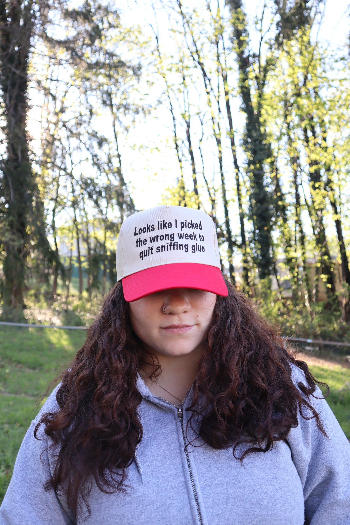 Embroidered Looks like I picked the wrong week to quit sniffing glue Hat, Unisex, Adult