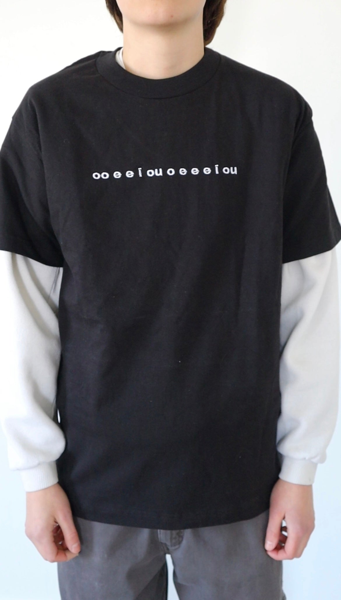 Embroidered 'oo e e i ou o e e e i ou' Spining Cat Meme, Brain Rot, T-Shirt, Short Sleeve, Modern Classic fit, Unisex, Adult