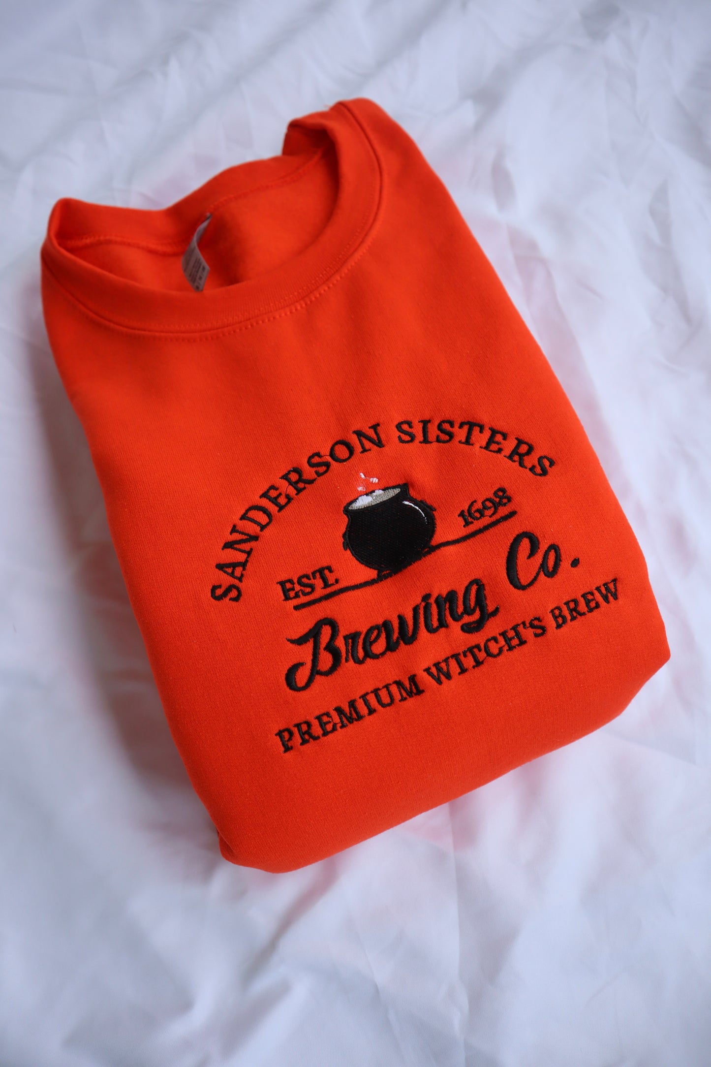 Embroidered "Sanderson Sisters Brewing Co" Hoodie or Crew Neck Long Sleeve, Classic fit, Unisex, Adult