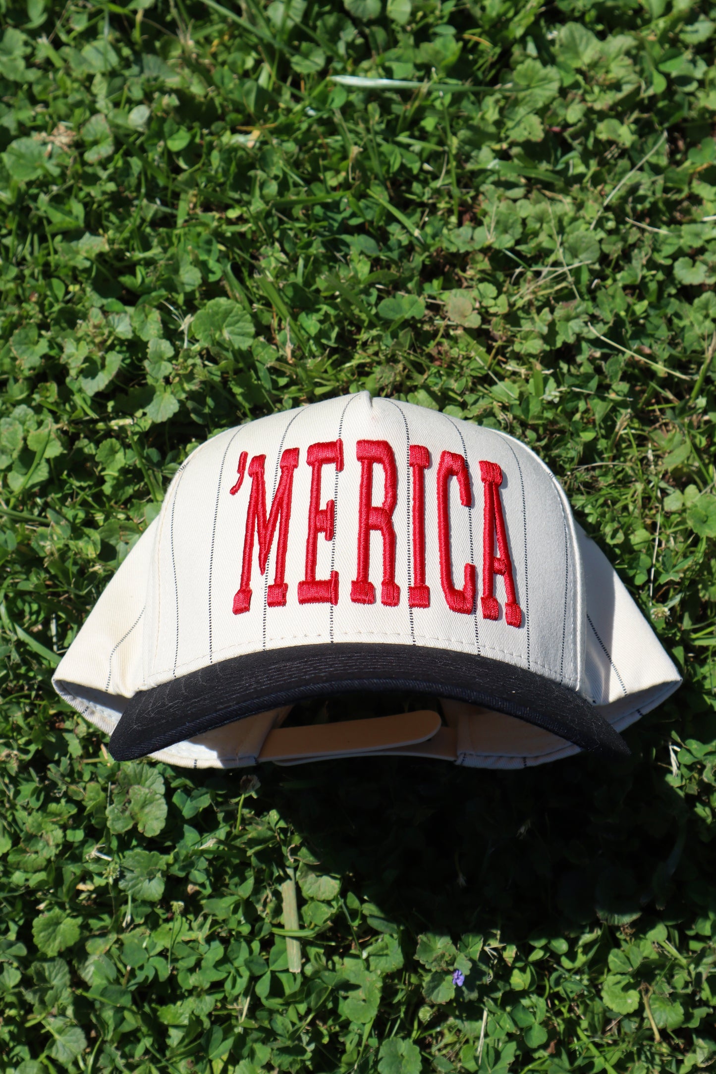 Embroidered Merica Pinstripe Baseball Cap Unisex, Adult, Hat