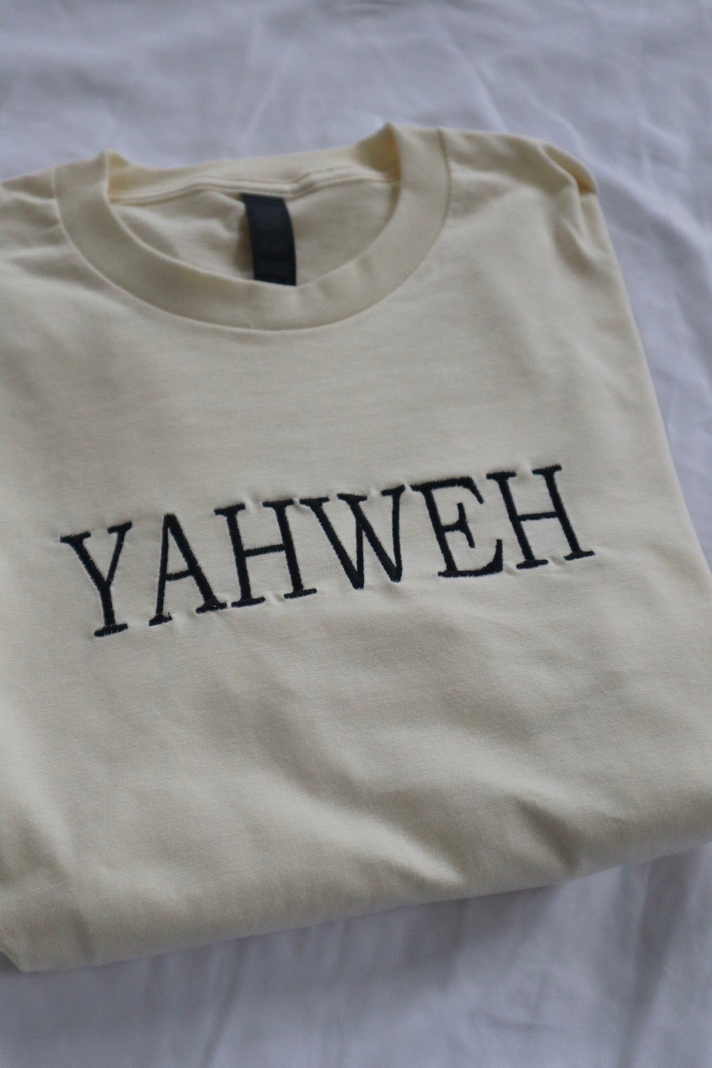 Embroidered 'Yahweh' T-Shirt, Short Sleeve, Modern Classic fit, Unisex, Adult