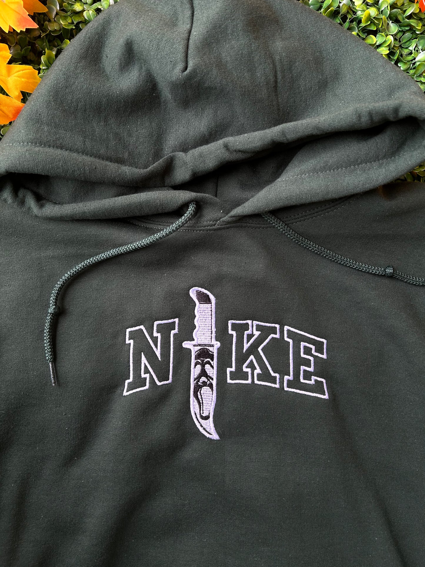 Embroidered 'Ghost Face' Hoodie or Crew Neck, Long Sleeve, Classic fit, Unisex, Adult