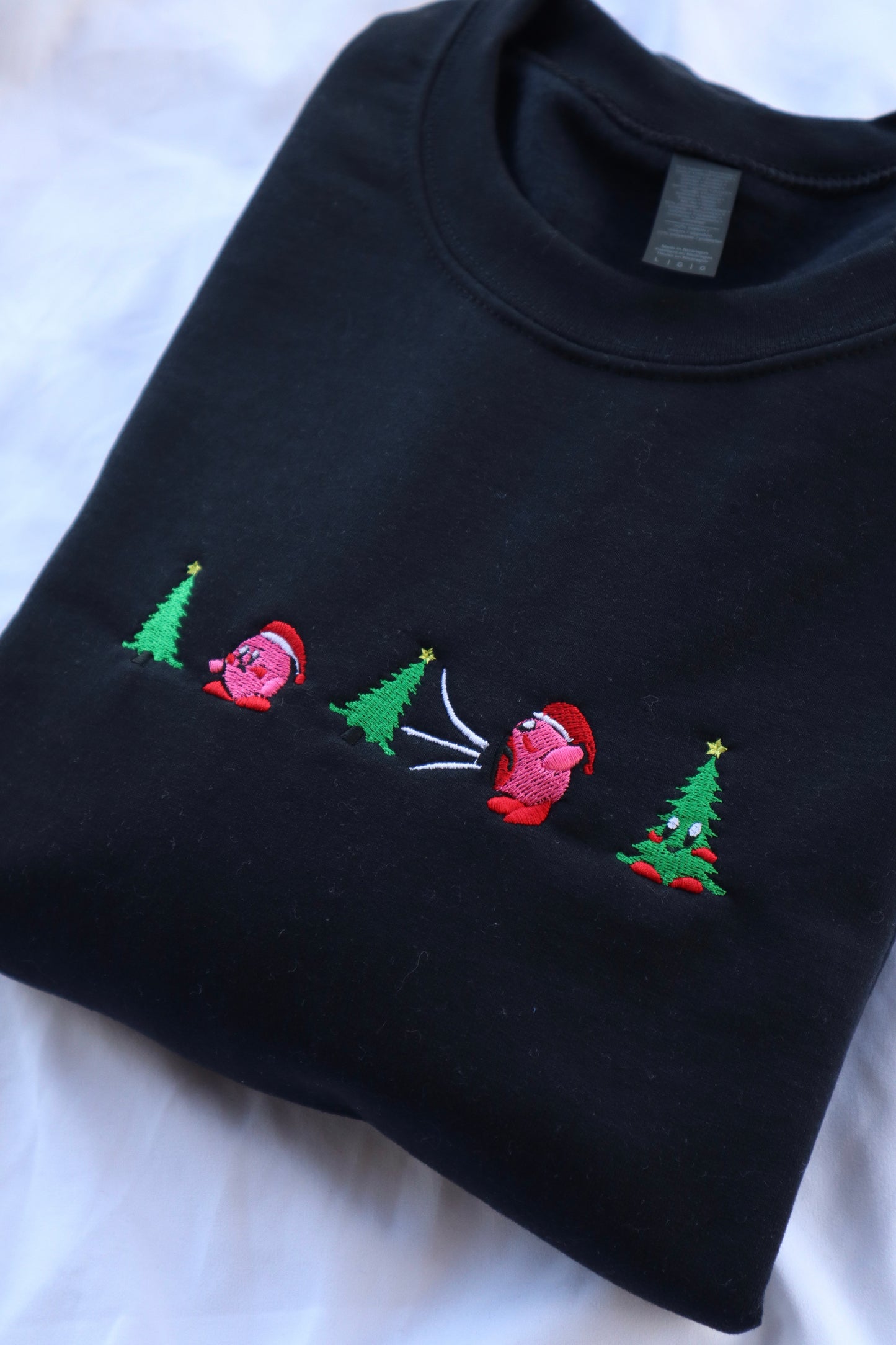 Embroidered “Kbee Eating Christmas” Hoodie or Crewneck Holiday Sweatshirt Unisex Classic Fit Long Sleeve Adult