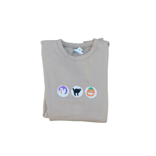 Embroidered 'Halloween Sugar Cookies' Hoodie or Crew Neck, Long Sleeve, Classic fit, Unisex, Adult