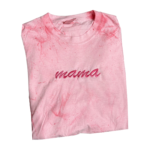 Embroidered "mama" Short Sleeve, Relaxed fit, Unisex, Adult, T-Shirt