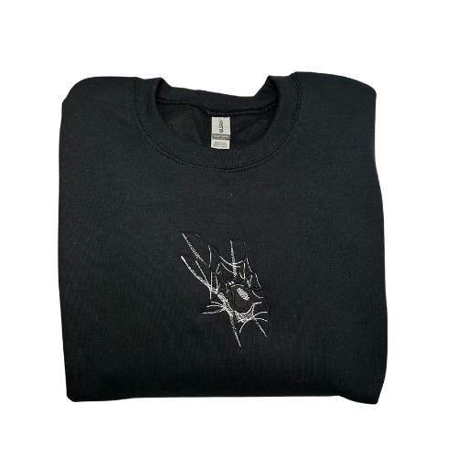 Embroidered 'Grunge Spider' Hoodie or Crew Neck Long Sleeve, Classic fit, Unisex, Adult