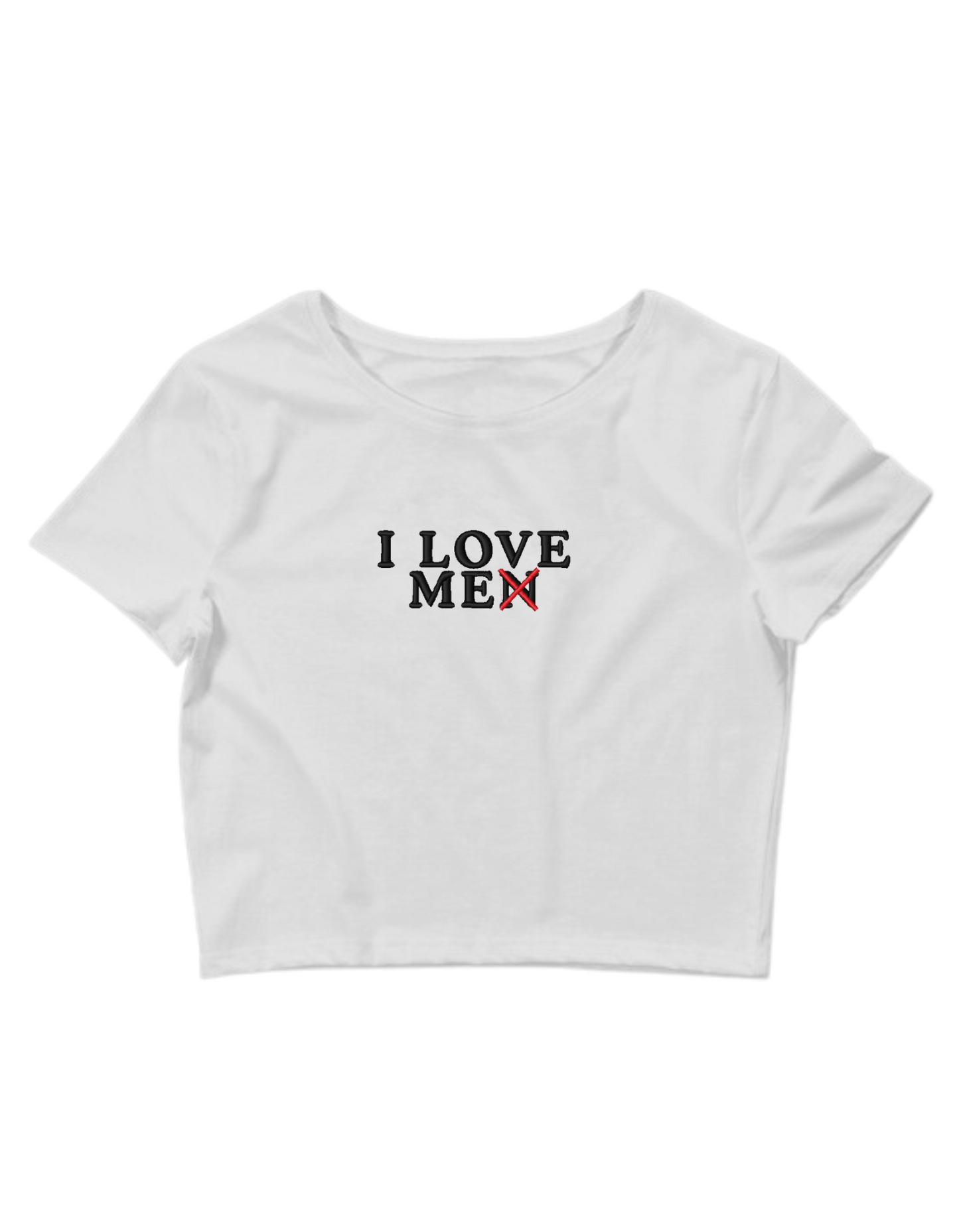 Embroidered ‘I Love Me’ Cropped, Short Sleeve, Petite fit, Adult, Female, T-Shirt