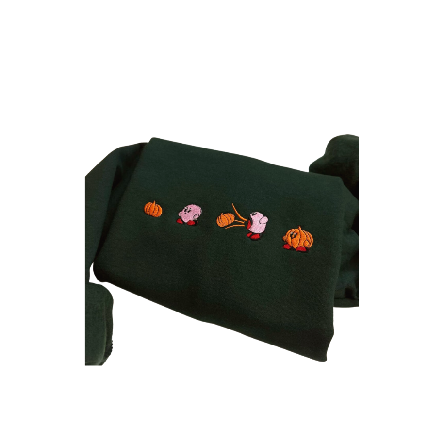 Embroidered 'Pumpkin' Hoodie or Crew Neck, Long Sleeve, Classic fit, Unisex, Adult