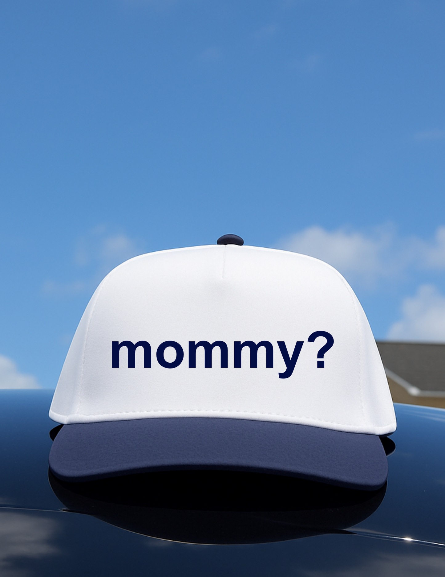Embroidered JUST 'mommy?' Hat, Unisex, Adult
