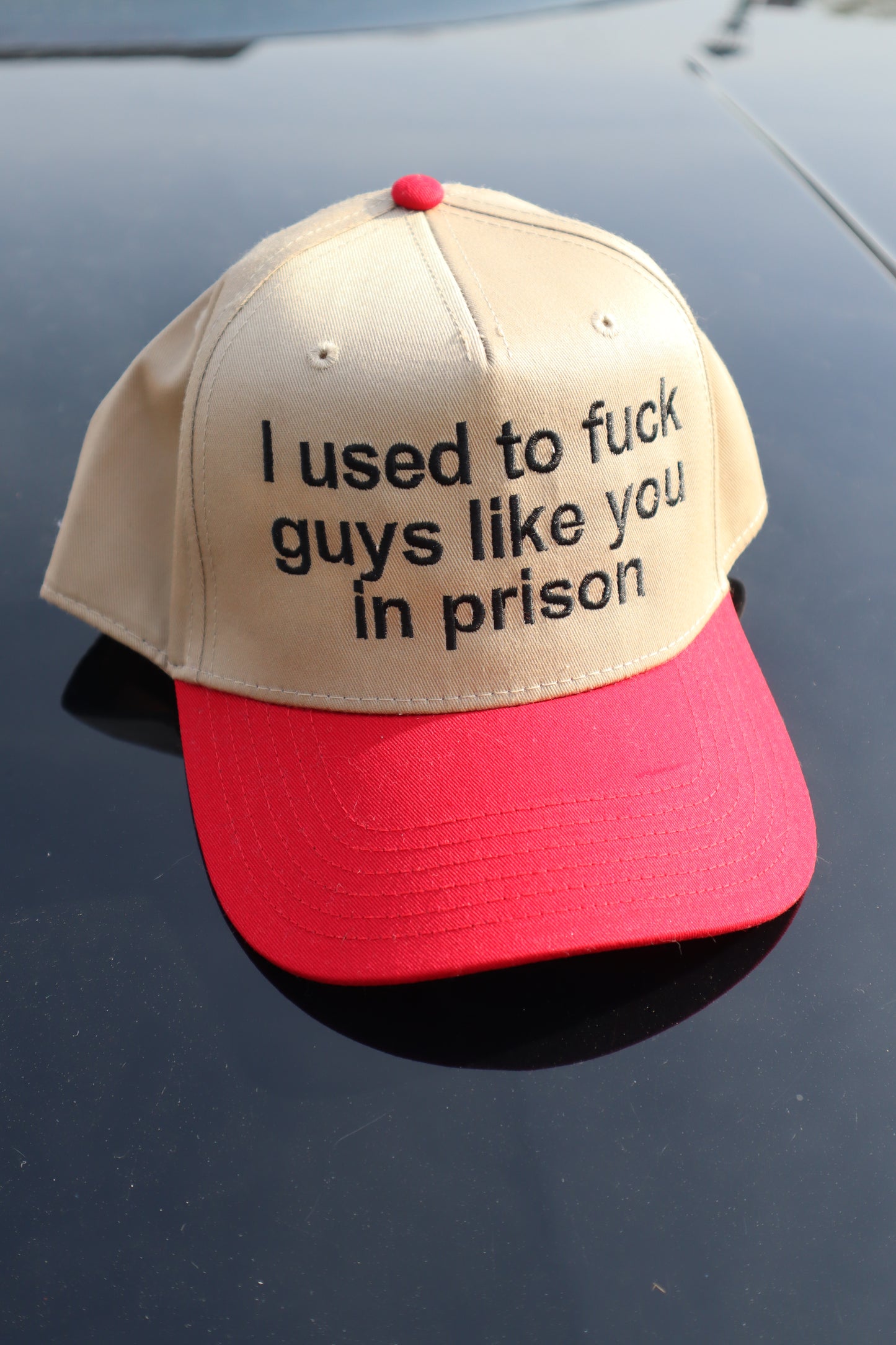 Embroidered "I used to f guys like you in prison" Hats, Unisex, Adult