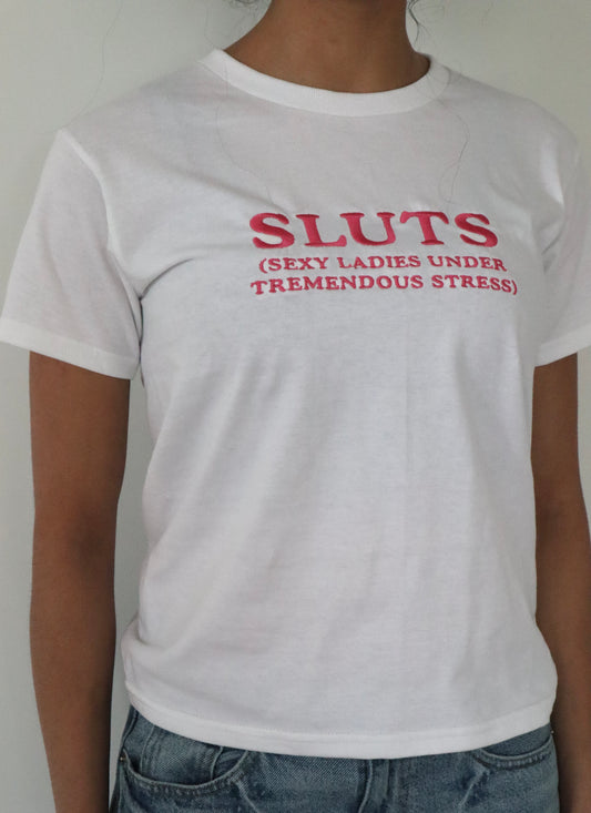 Embroidered Ladies Under Tremendous Stress, Long Crop Tops