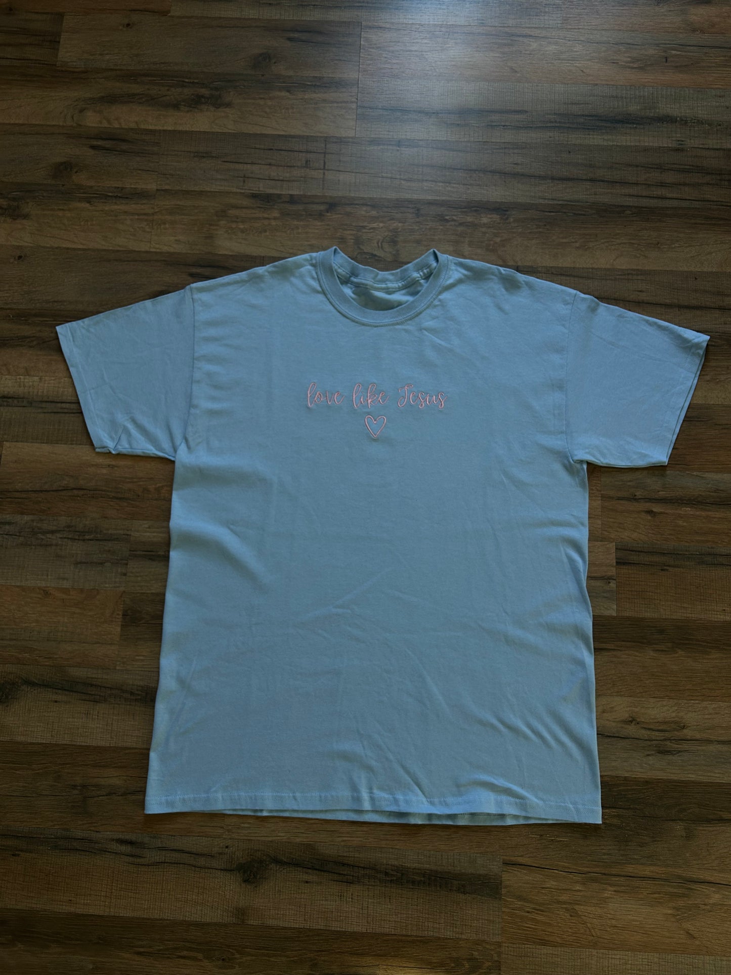Embroidered love like Jesus, Easter, Short Sleeve, Modern Classic Fit, Unisex, Adult T-Shirt