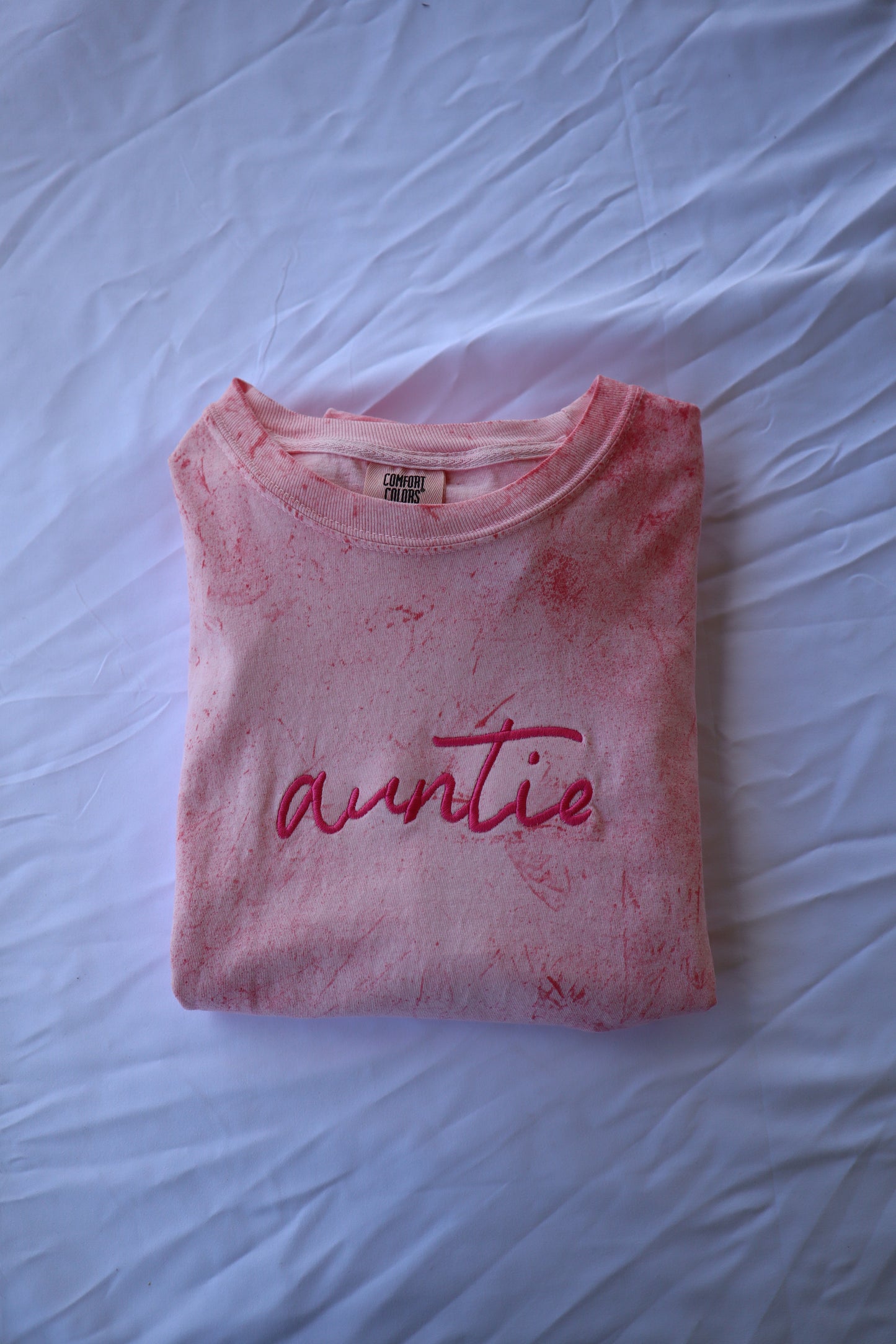 Embroidered "auntie" Short Sleeve, Relaxed fit, Unisex, Adult, T-Shirt