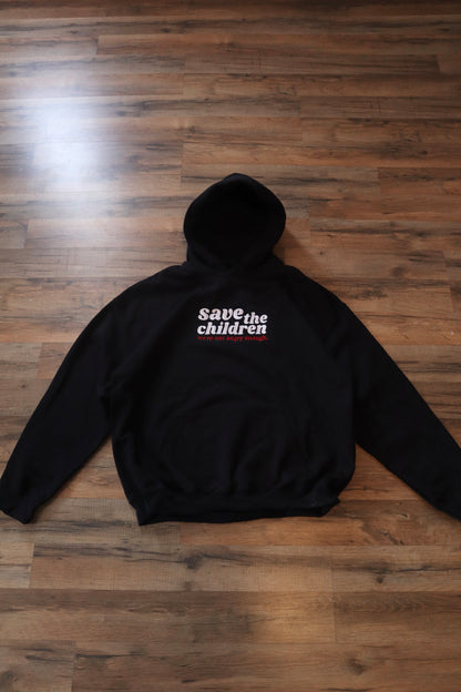 Embroidered 'save the children' Hoodie or Crew Neck, Long Sleeve, Classic fit, Unisex, Adult