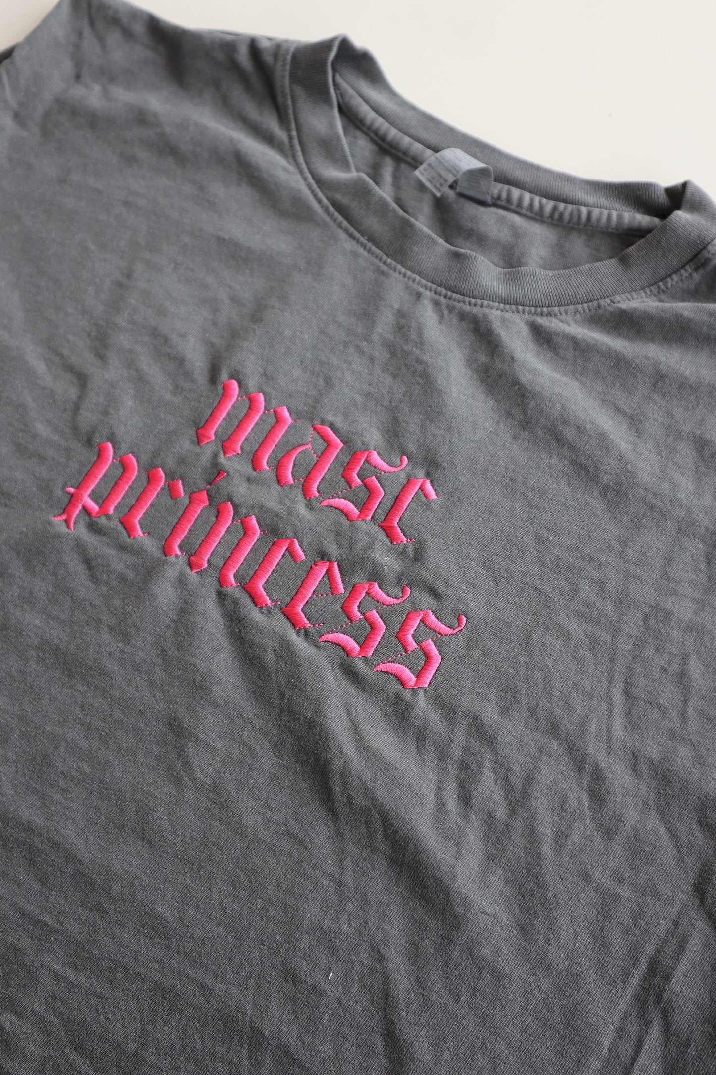 Embroidered Masc Princess Cropped Muscle Tee, Tank Top, Crop Fit, Unisex, Adult (Copy)