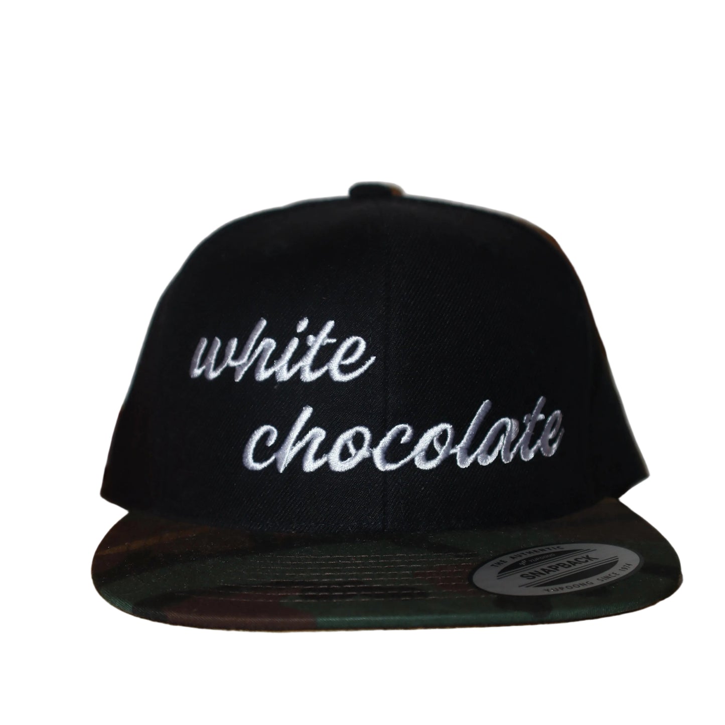 Embroidered white chocolate, Unisex, One Size Fits Most, Snapback Baseball Cap