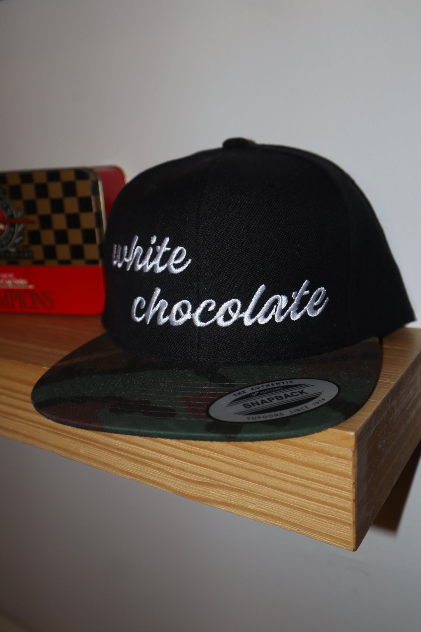 Embroidered white chocolate, Unisex, One Size Fits Most, Snapback Baseball Cap