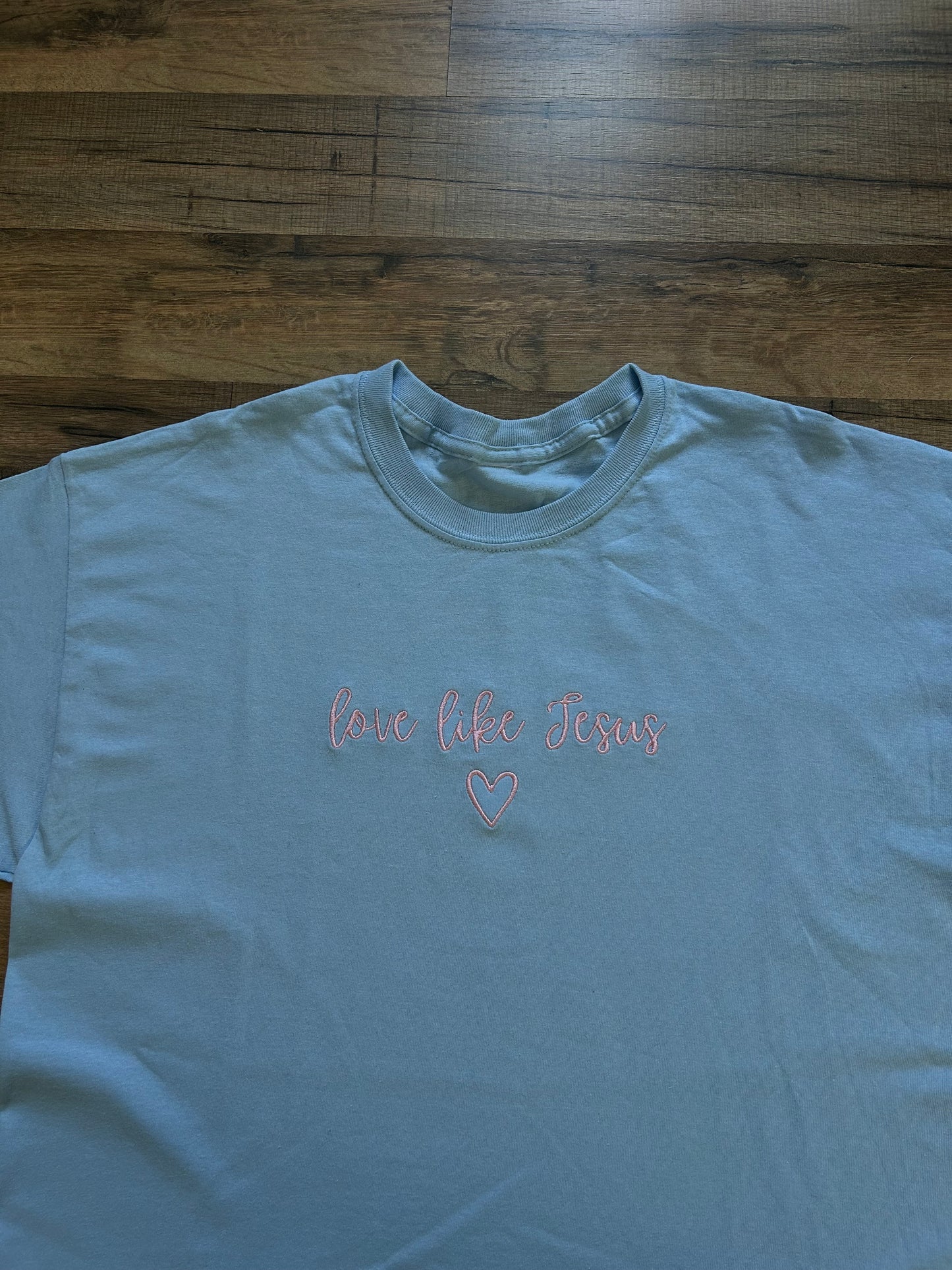 Embroidered love like Jesus, Easter, Short Sleeve, Modern Classic Fit, Unisex, Adult T-Shirt