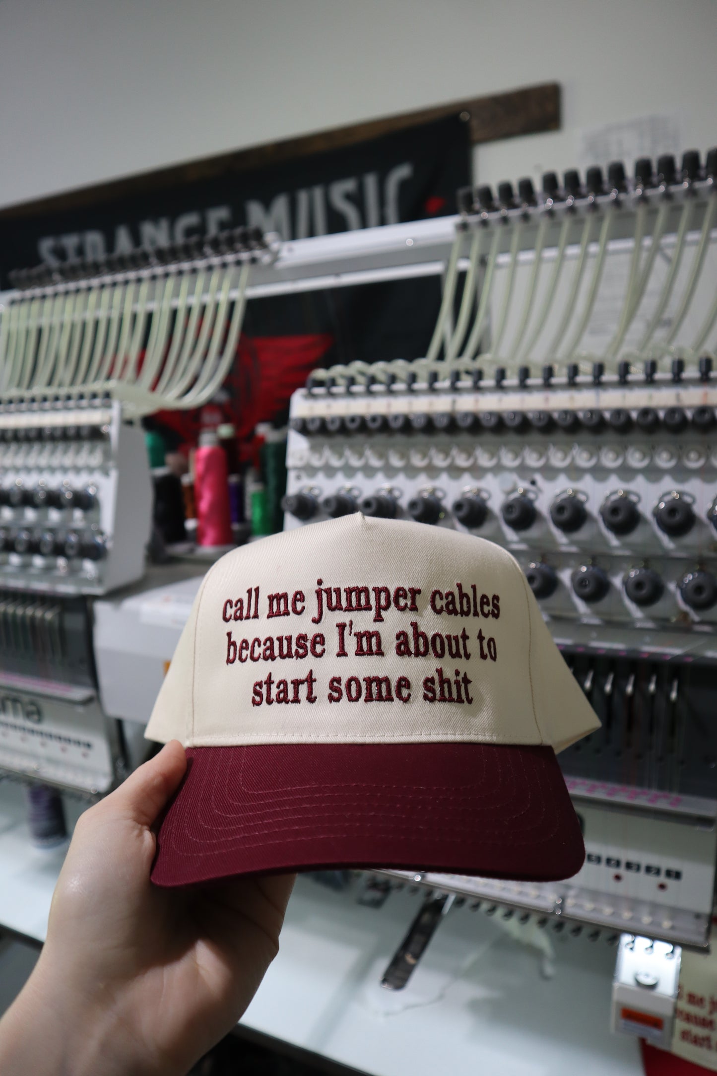 Embroidered 'Call Me Jumper Cables Because I'm About To Start Some Shi' Hat, Unisex, Adult