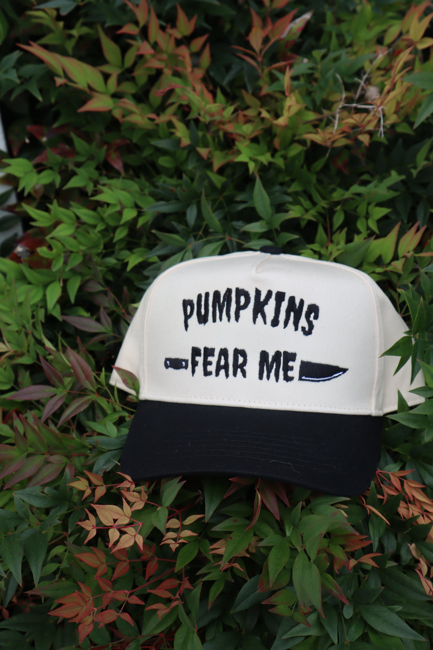 Embroidered Pumpkins Fear Me Unisex, Halloween, 5-Panel, One Size Fits Most, Snapback Cap