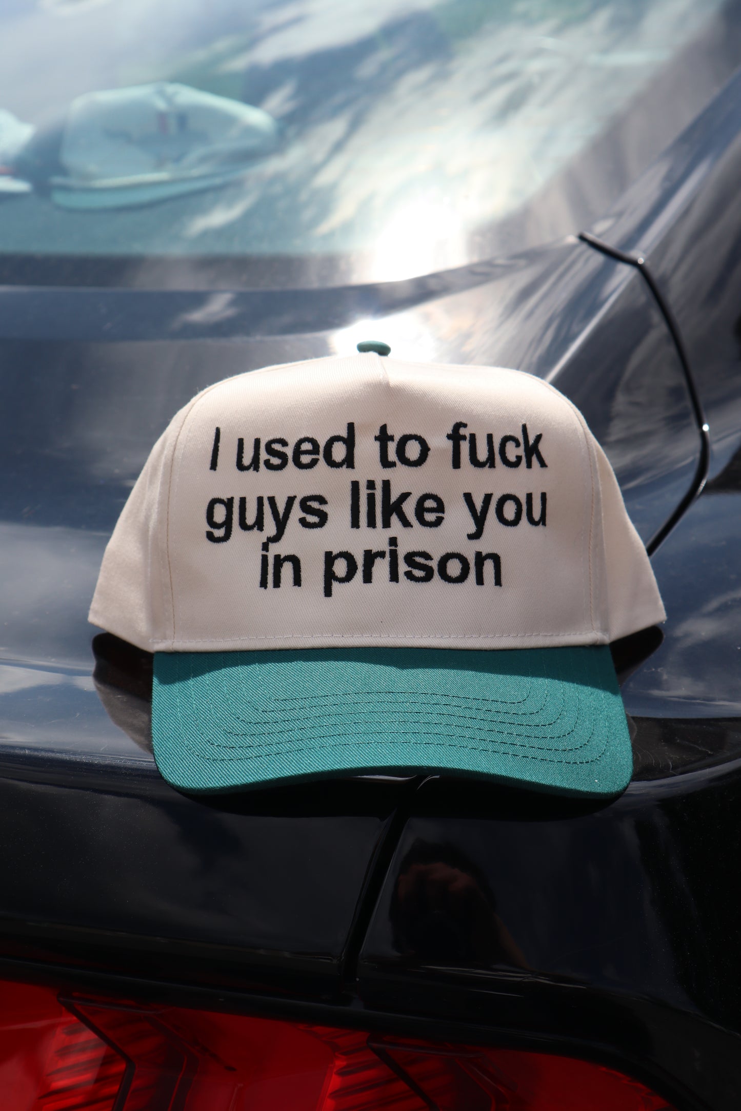 Embroidered "I used to f guys like you in prison" Hats, Unisex, Adult
