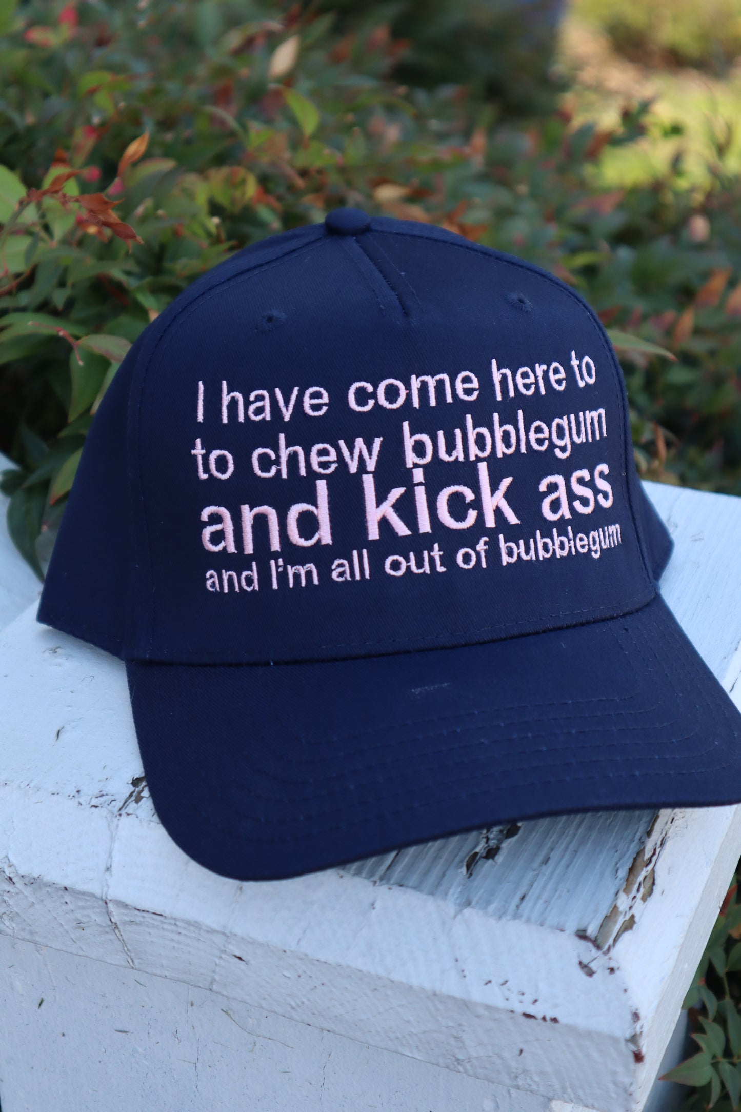 Embroidered I Have Come Here to Chew Bubble Gum Hat, Unisex, Adult