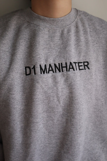 Embroidered "D1 MANHATR", Hoodie or Crew Neck, Long Sleeve, Classic fit, Unisex, Adult