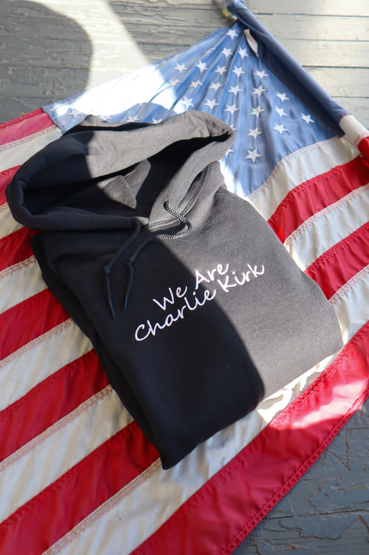 Embroidered We Are Charlie' Hoodie or Crew Neck, Long Sleeve, Classic fit, Unisex, Adult