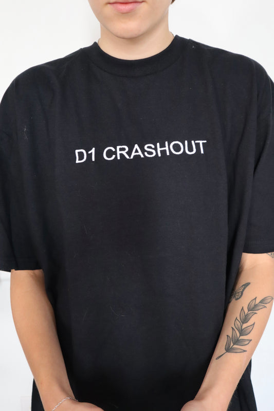 Embroidered 'D1 CRASHOUT' T-Shirt, Short Sleeve, Modern Classic fit, Unisex, Adult