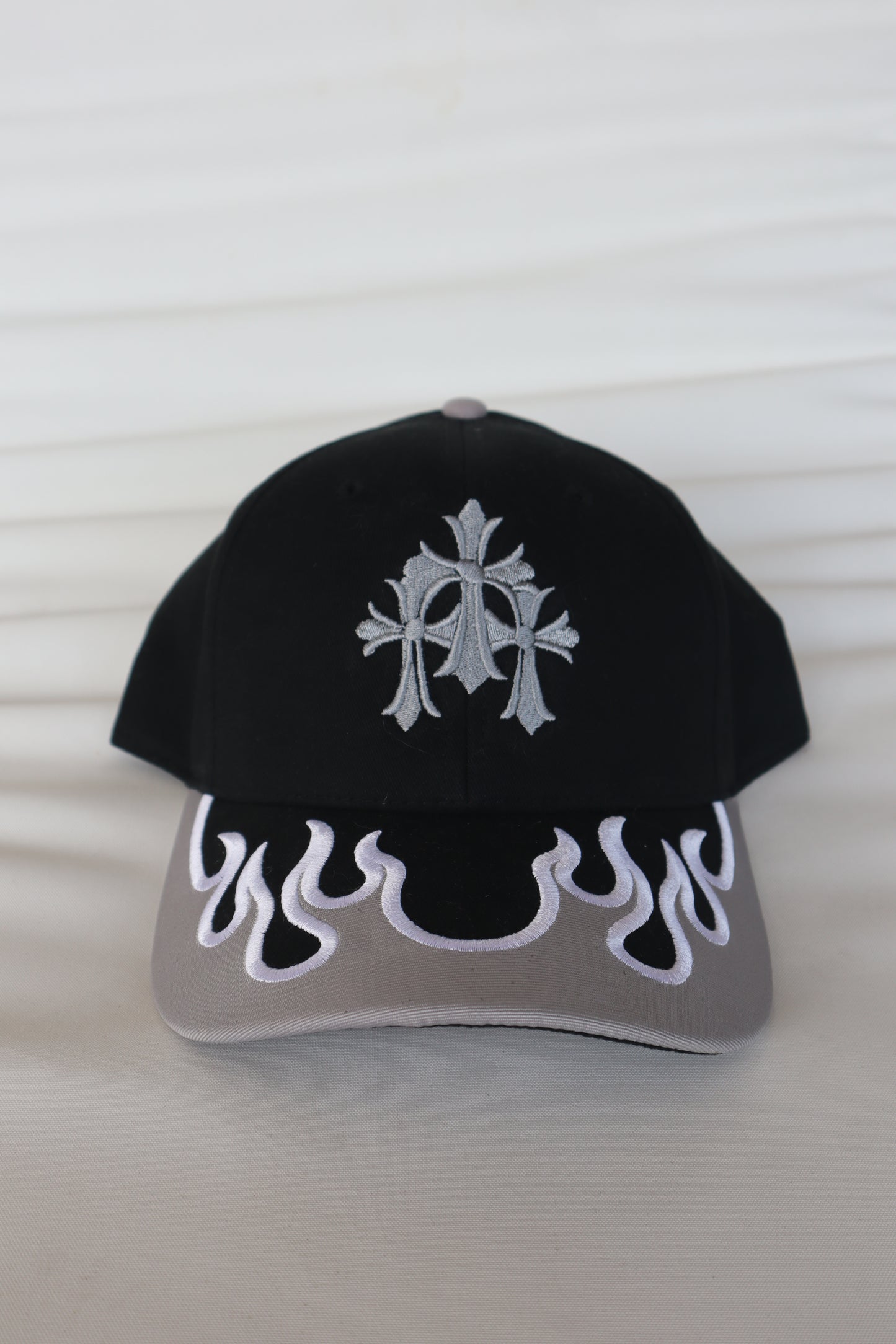 Grunge Cross Flame 6 Panel Low Profile Baseball Cap, Unisex, Adult