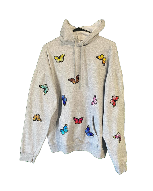 Colorful Butterflies, Hooded Sweatshirt, Unisex, Classic fit, Long Sleeve, Adult
