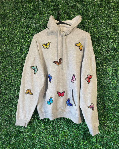 Colorful Butterflies, Hooded Sweatshirt, Unisex, Classic fit, Long Sleeve, Adult