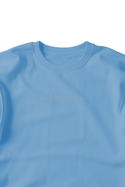 Embroidered 'love like Jesus' Hoodie, Crew Neck Long Sleeve, Classic fit, Unisex, Adult