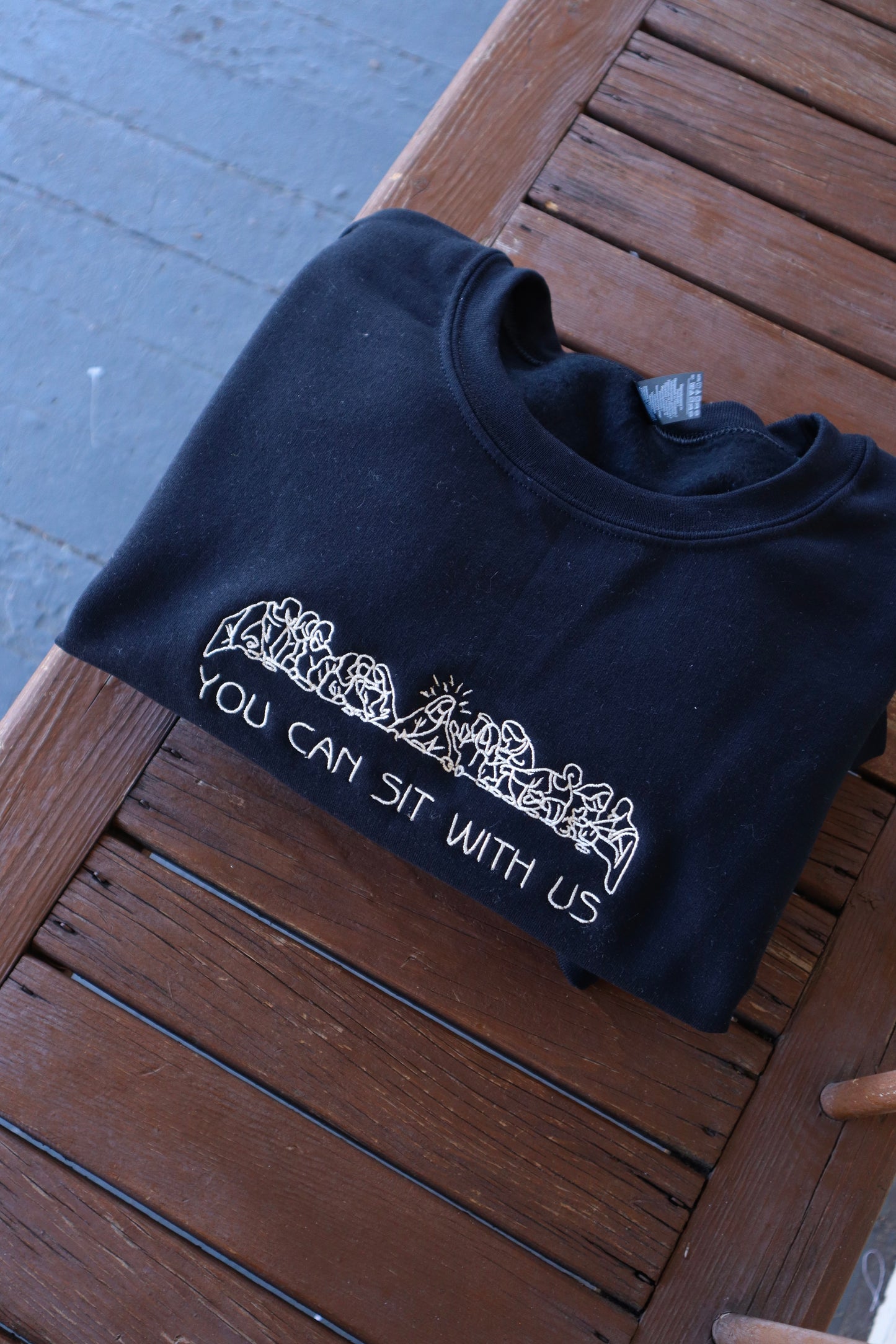 Embroidered You Can Sit With Us, Jesus, The Last Supper, Easter, Short Sleeve, Modern Classic Fit, Unisex, Adult T-Shirt