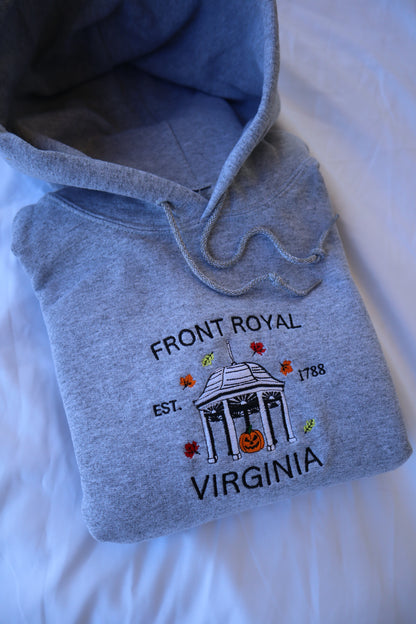 Embroidered "Front Royal Pumpkin" Hoodie or Crew Neck, Long Sleeve, Classic fit, Unisex, Adult