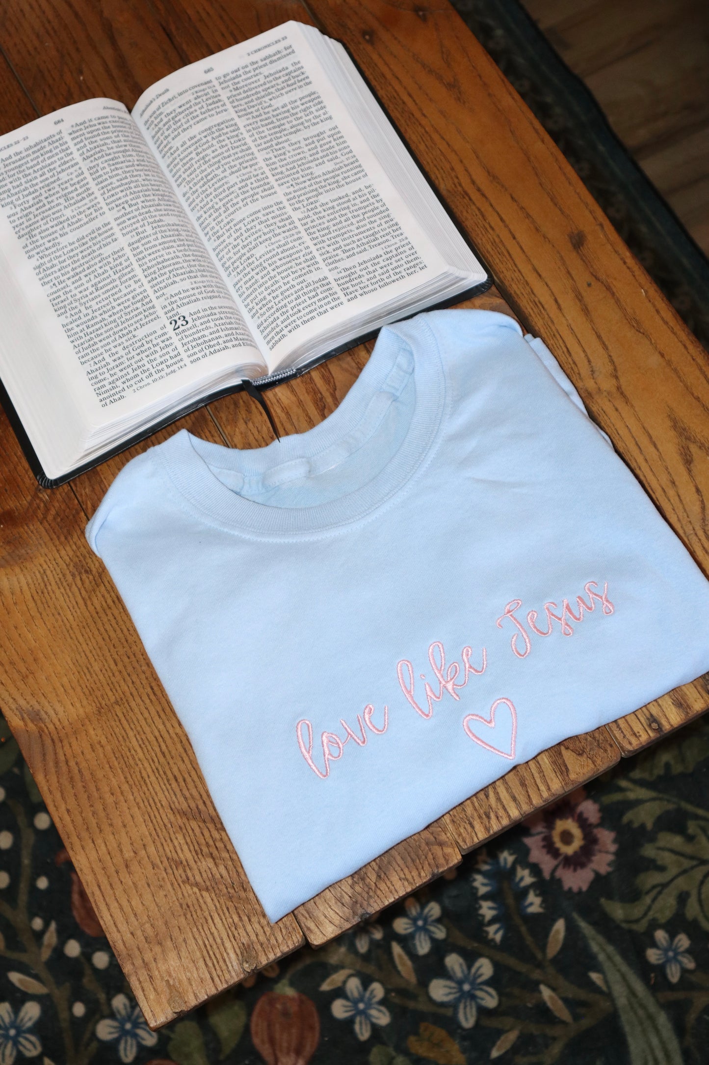 Embroidered love like Jesus, Easter, Short Sleeve, Modern Classic Fit, Unisex, Adult T-Shirt