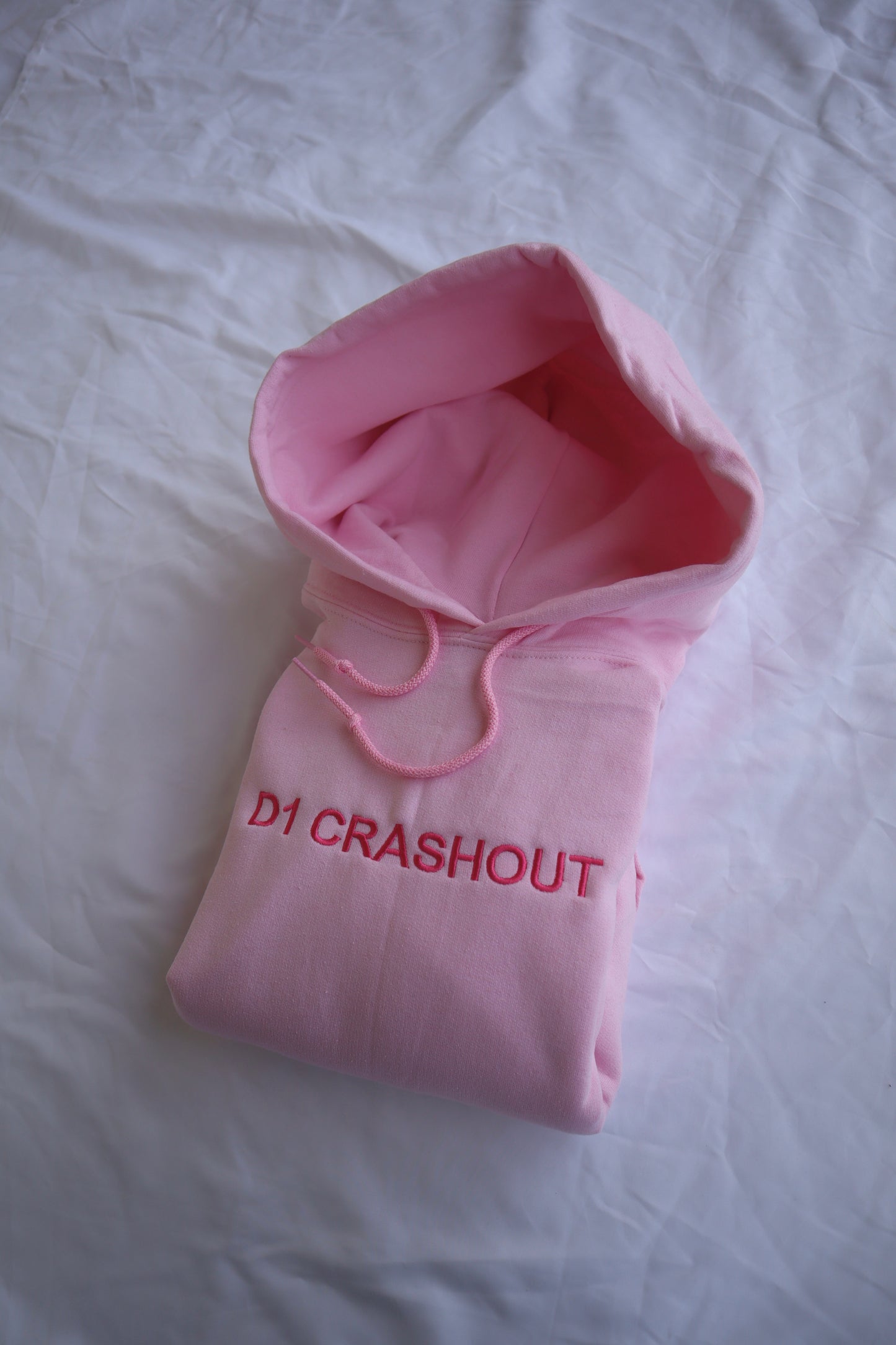 Embroidered 'D1 CRASHOUT' Hoodie or Crew Neck, Long Sleeve, Classic fit, Unisex, Adult